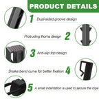 24 Pack Plastic Landscape Edging Anchoring Stakes, 9.8 Inch, Black
