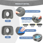 Nevife Inflatable donut cushion for Tailbone Pain Relief-Orthopedic Hemorrhoid & Sciatica Seat Cushion-Coccyx Cushion for Postpartum Pregnancy,Office Chair,Car,Wheelchair&Post-Surgical Recovery (Gray)