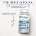 SOLARAY Multidophilus 12 Strain Probiotic 20 Billion CFU, Probiotics for Digestive Health and Gut Health Support w/Prebiotic Inulin, Made Without Dairy, 60 Day Guarantee, 25 Serv, 50 Enteric VegCaps