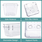 25 PCS Clear Plastic Drawer Organizer, Makeup Organizers and Storage Bins