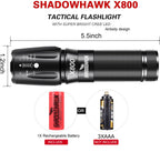 Shadowhawk X800 300000 Lumens Torches LED Super Bright Rechargeable, Powerful Bright Torch Flashlight, LED Torches Battery Powered Waterproof for Outdoor Gift