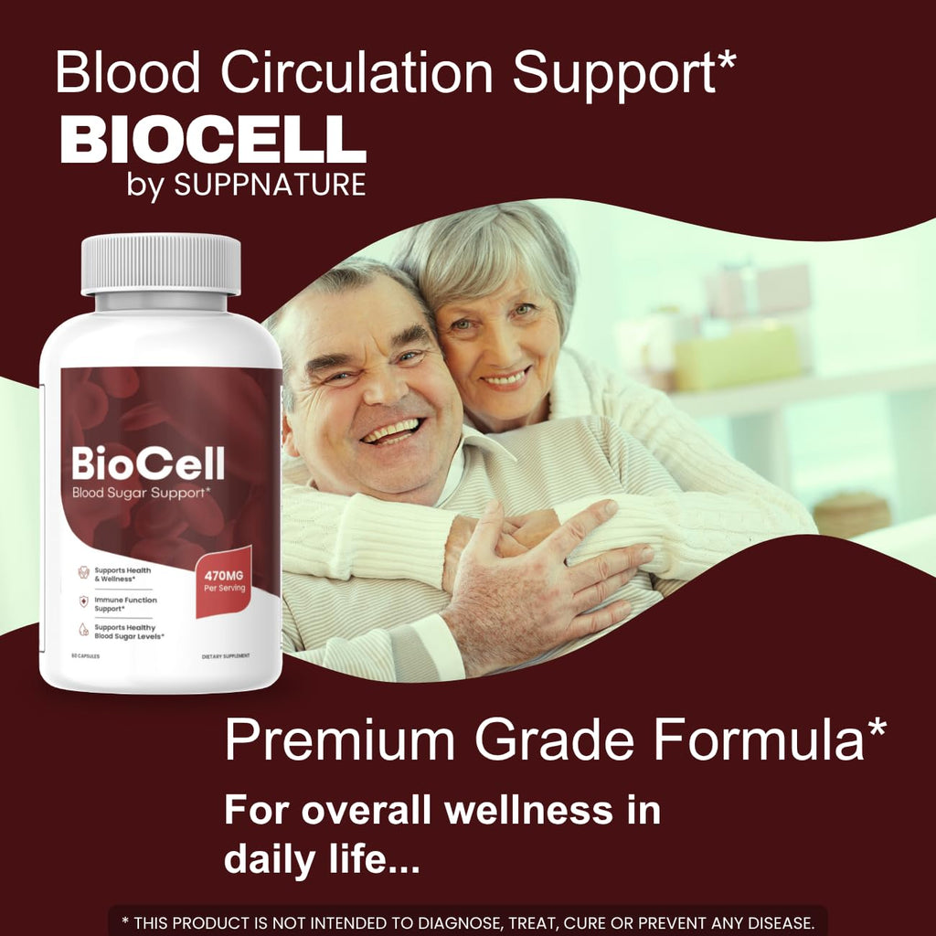Bio Cell Capsules - Official Bio Cell Pills Advanced Formula, BioCell Blood Health Support Supplement*, 60 Capsules