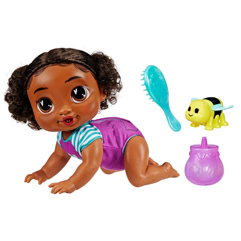 Baby Alive Crawl 'n Play Tilly Tinker Electronic Crawling Baby Doll Set, Black Hair, Kids Toys for Girls & Boys 3 Years & Up, 10.75 Inches