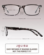 JOLISU 5 Pack Reading Glasses For Women,Spring Hinges, Sturdy and Durable (2.00)