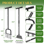 easymake 2-in-1 Lawn Aerator & Weeding Tool Set, SnowShovel - Multifunctional Garden Soil Aerator,Weed Remover, and Snow Shovel for SmallLawns, Tight Corners, and Yard Care