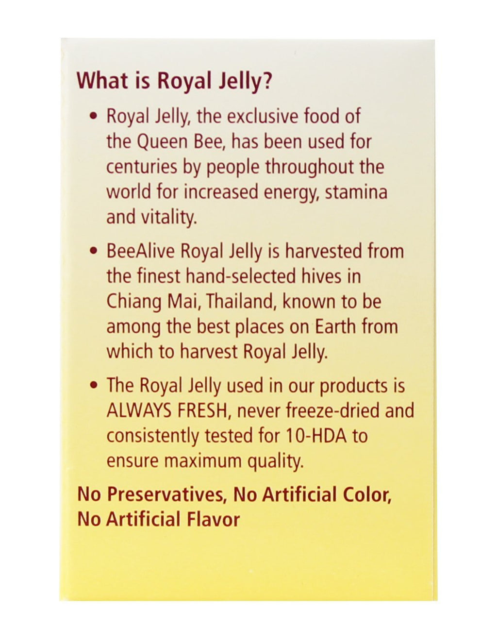 BeeAlive Royal Jelly Energy Formula Non Freeze-Dried 150mg 30 Capsules