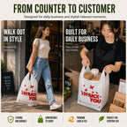 YoYoRain 1000 Count White Thank You T-Shirt Bags, 11 x 6 x 21 in