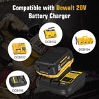 Ibanti 2 Packs 12000mAh 20 Volt Lithium ion DCB208 Battery and DCB107 Charger Compatible with Dewalt 20V Max Battery DCB207 DCB206 DCB204 DCB203 DCB200 DCB201 DCD/DCF/DCG/DCS Cordless Power Tools