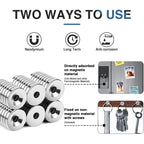 MIKEDE 50Pcs Magnets, Strong Neodymium Magnets Small Round Magnet with Hole, Heavy Duty Rare Earth Magnet Disc Countersunk Hole with 50Pcs Stainless Screws for Locker, Tool Storage, Crafts