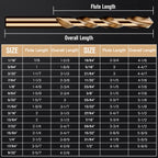 MACXCOIP Cobalt Drill Bit Set, 29Pcs M35 High Speed Steel Bits for Hardened Metals, Stainless Steel, Cast Iron and Wooden Plastics, with Metal Index Storage Box, 1/16"-1/2"