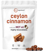 Micro Ingredients Ceylon Cinnamon | 300 Softgels with MCT Oil | Highly Bioavailable Herbal Extract | Extra Strength Cinnamon Supplements | Antioxidant & Sugar Monitor Support | Non-GMO, Gluten Free
