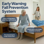 Smart Caregiver Bed Exit Alarm with Wireless Pager - Early Alert Fall Prevention for Seniors and Elderly - Weight Sensing Bed Pad Alerts Caregiver When They Get Up - USA Company and Customer Service