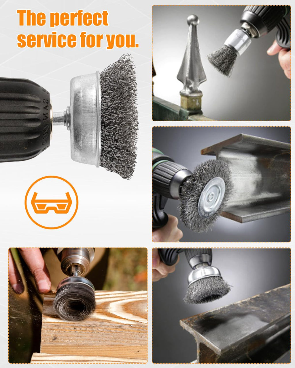 WENHUALI Wire Wheel Cup Brush Set, 20 PCS with 1/4'' Hex Shank, Drill Attachment, Great for Rust/Corrosion/Paint Removal - Extend Life & Reduced Wire Break