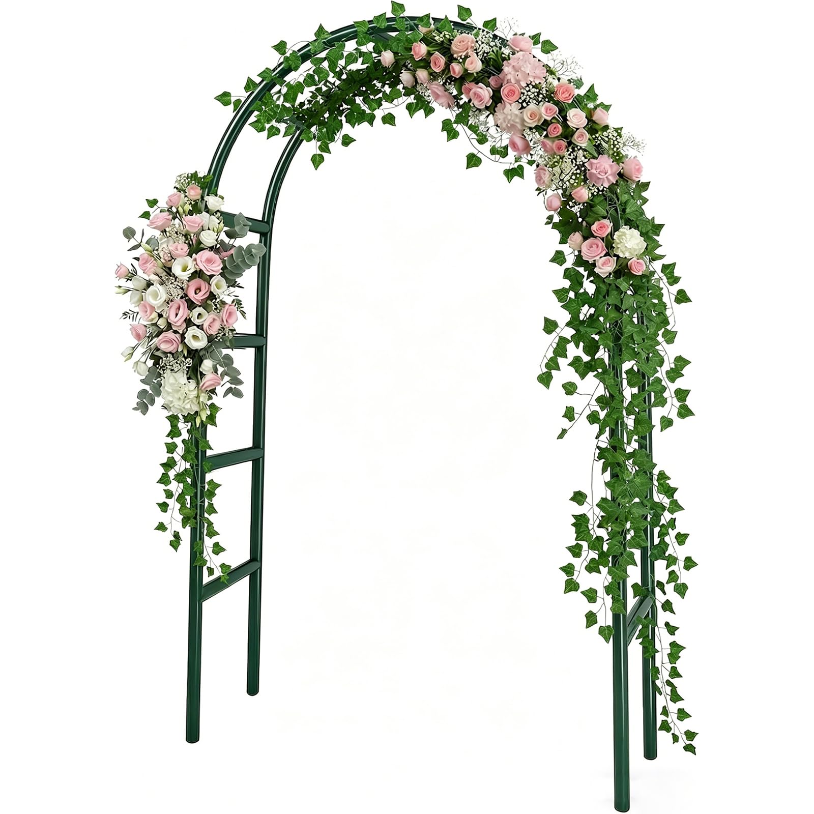 RUBFAC 7.8ft Garden Arch, Metal Trellis for Climbing Plants Outdoor