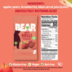 BEAR Fruit Rolls Strawberry 20g (Pack of 18) – Made with Real Fruit