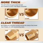 5PCS 3/8" Barb x 3/8" NPT Male Brass Hose Barb Fitting, Air Line Adapter