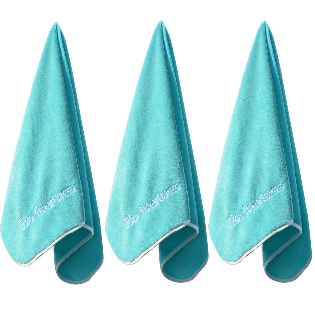 Wuwahold Microfiber Gym Towels Bigger Size Super Soft for Exercise Fitness, Sports, Workout, 380-GSM 15-Inch x 31-Inch Quick-Drying Towels (3 Pack, Green)