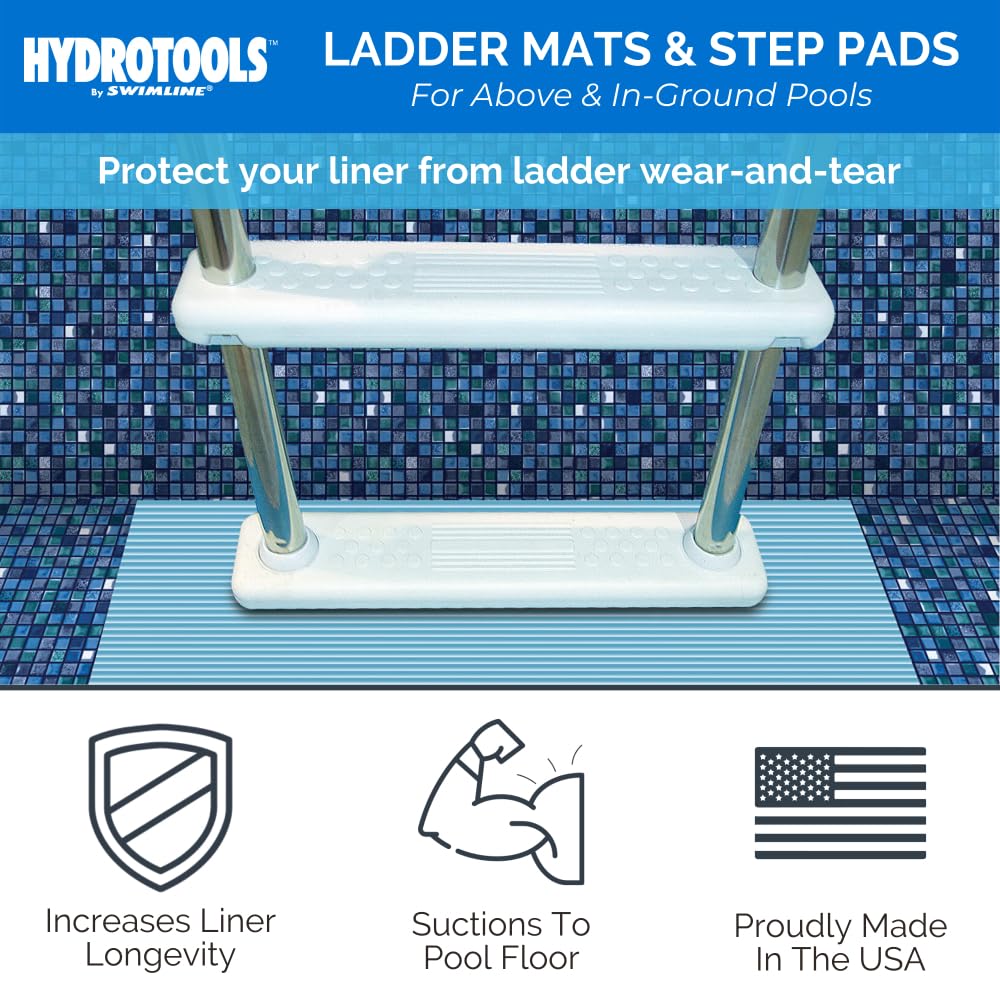 SWIMLINE HYDROTOOLS Protective Pool Ladder Mat for Above Ground Pools – Safety & Stability for Stairs, Steps & Ladders – Premium Durable Material, 45" x 60"