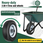 8-Inch Flat-free Tire and Wheel, 2.50-4 Solid Tire Replacement with 5/8 Bearings, 2.2" Offset Hub Compatible with Hand Truck, Garden Wagon, Trolley Dolly (2 Pack)