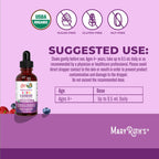 MaryRuth Organics USDA Organic Elderberry Liquid Drops for Kids | Vegan Elderberry Extract Organic Glycerin | Immune Support Supplement | Overall Health | Formulated for Ages 4-13 | 1oz