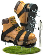 Lawn Aerator Shoes for Grass, Pre-Assembled Heavy Duty Aerator Lawn Tool with Hook and Loop Straps, One Size Fits All Spiked Shoes for Effectively Aerating Yard Garden Lawn Patio Soil, No Installation