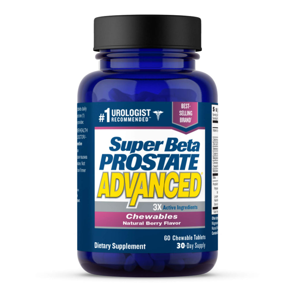SUPER BETA PROSTATE Advanced Chewables - Prostate Support Supplement for Men's Health (60 Chews, 1-Bottle)