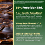 Beta Glucan & Fucoidan Brown Seaweed Extract - L Glutathione, Shiitake, Agaricus Blazei Mushroom, Vitamin C - Immune, Cellular, Healthy Aging Support - 90 Capsules, Non GMO, Gluten Free Supplement
