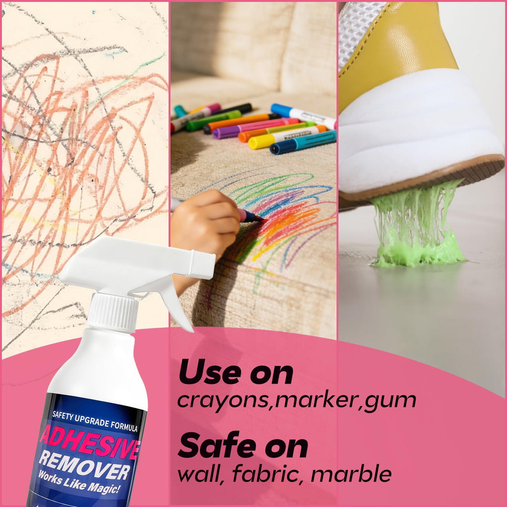 FAVIRZCE Adhesive Remover Spray for Sticky Residue - Heavy Duty Sticker Eraser for Cars Glass Plastic Metal - Cleans Decals Glue Crayon Tar Gum & Labels - Surface Safe Formula