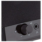 Amazon Basics USB-Powered Computer Speakers with Volume Control for Desktop or Laptop PC, Compact Size, Headphone Jack, Portable, Plug-N-Play, Black