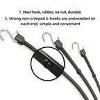 ROBLOCK Adjustable 31" Rubber Tarp Straps with 150% Max Stretch, 100% EPDM Bungee Cords with Metal Crimped S Hooks, Ideal for Securing Tarps, Cargo, Canvases, Weatherproof (10 Pack)