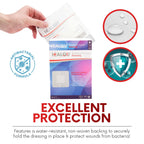 HEALQU Island Dressing - 6"x6", 30 Count - Bordered Gauze Sterile Individually Wrapped Gauze Pads, Water-Resistant, Non-Woven Backing - Soft and Breathable Wound Dressing for First Aid and Medical