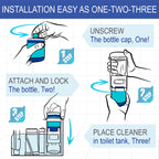 eHouse Automatic Toilet Cleaner with Refill — Flush-Activated Toilet Bowl Cleaner, Household Cleaning Solution - Toilet Cleaners for Hard Water, Removes Rust & Limescale, Fresh Apple Scent.
