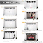Magnetic Garage Door Screen for 1 Car 9x7 ft Single Garage Door Mesh Screen Curtain Cover Kit with Hook and Loop, Black