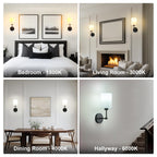 Battery Operated Wall Sconce Set of Two,Wireless Rechargeable Wall Light With Remote Control, Dimmable, 1800K/3000K/4000K/6000K/RGB, Timer, for Living Room, Bedroom, Fireplace, TV, 13.5 Inch, Black