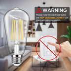 4-Pack Vintage E26 LED Edison Bulbs 100W Equivalent 1400LM High Brightness 8W ST58 LED Filament Light Bulbs 5000K Daylight White Medium Base CRI90+ Antique Clear Glass for Home Kitchen, Non-dimmable