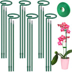 Plant Support Stakes 6 Pack, 12/24/36 Inch Heavy Duty Metal Plant Stakes, Adjustable Garden Plant Support Cages/Rings for Outdoor Indoor Plants, Plant Stick Support for Amaryllis Tomato Peony Orchid