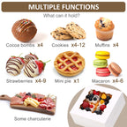 Moretoes 80pcs 6x6x3 Inches Bakery Boxes, Cookie Boxes with Window, Small Treat Containers for Pastries, Chocolate Covered Strawberries, Macarons, Cupcakes, Goodies, Donuts,White