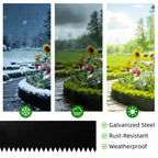 12 Pack Galvanized Steel Landscape Lawn Edging, 40" X 6" Metal Landscape Edging Border with 12 Clips, Metal Garden Edging Border, Metal Edging for Landscaping, Garden, Yard, Pathway(40Ft Total)