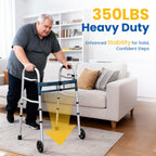 Folding Narrow Walker for Seniors – Width & Height Adjustable Walker with Bag, Lightweight Standard Walker for Elderly, Walkers for Seniors, Disabled, Bariatric