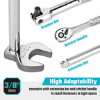 DURATECH 10-Piece 3/8" Drive Crowfoot Wrench Set, Open End Wrench Set, SAE, 3/8"-1", CR-V Steel, with EVA Foam Tool Organizer