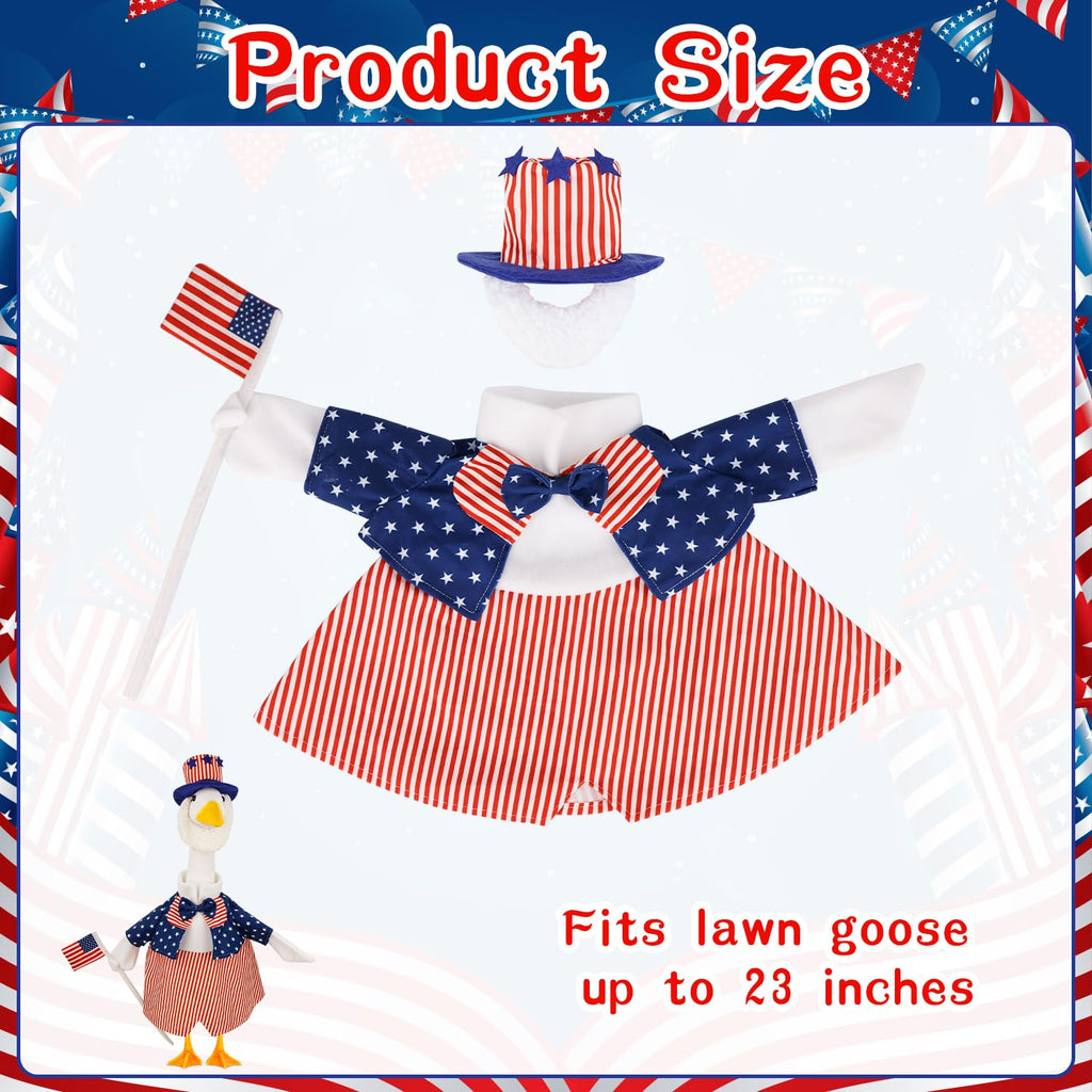 4th of July Porch Goose Outfits Patriotic Goose Costume for Outdoor Decor
