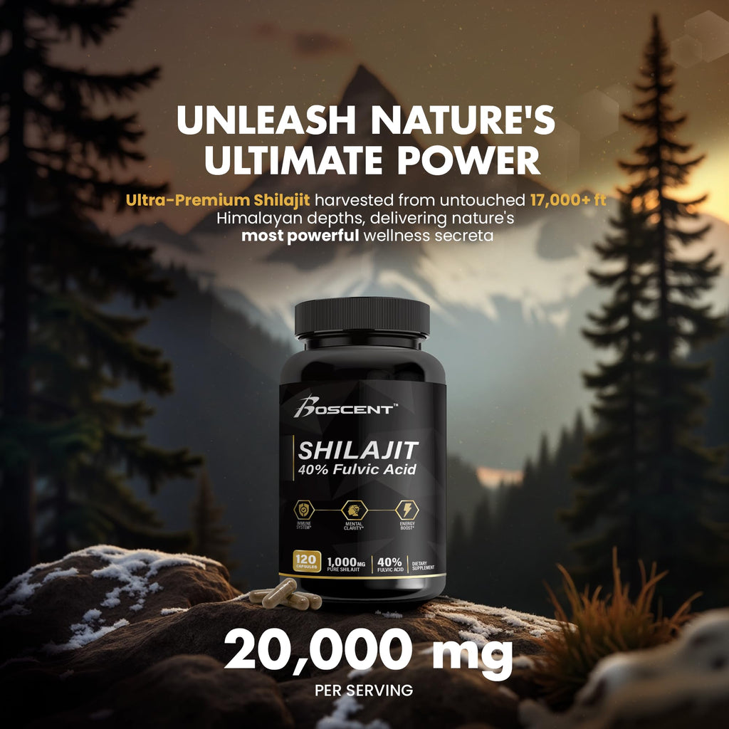 Shilajit Capsules 20,000mg – Pure Himalayan Shilajit for Men & Women – Same as Resin - Fulvic Acid Supplement with 85+ Trace Minerals – High Potency Natural Energy – 120 Vegan Capsules