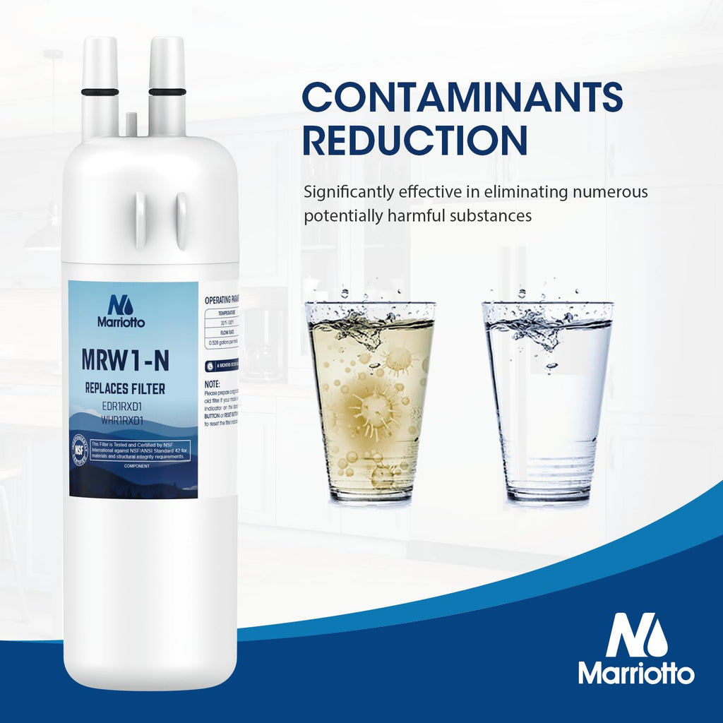 MARRIOTTO Refrigerator Water Filter Compatible with Whirlpool W10295370A, EDR1RXD1, WHR1RXD1, KAD1RXD1, Filter 1, W10295370, P4RFWB, P8RFWB2L, 46-9930, 46-9081 Refrigerator Water Filter | Pack of 2
