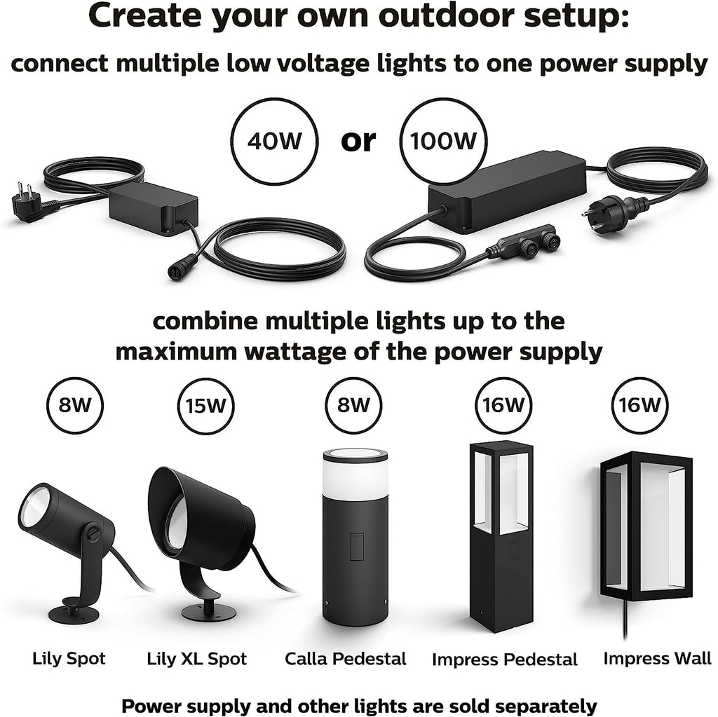 Philips Hue Outdoor 16-Foot Cable Extension - Extend Your Hue Outdoor Low Voltage Lights - 1 Pack - Requires Hue Bridge - Weatherproof