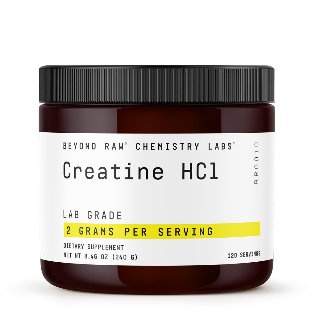 BEYOND RAW Science-Backed Creatine HCl Powder, Lab Grade, for Muscle Strength and Growth, Energy Production, Athletic Performance, Cognitive Support, Cellular Hydration, 120 Servings