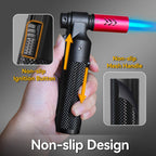 Zoocura 2 Pack Butane Torch Lighter Big Jet Flame Refillable Portable Butane Torch Adjustable Mini Blow Torch for Camping Grill Culinary Soldering Cooking Welding BBQ (Fuel Not Included)