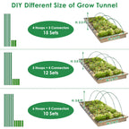 60 Pcs Garden Hoops for Raised Beds, 12 Sets Greenhouse Hoops Grow Tunnel Rust-Free Fiberglass Hoop House Kit, Plant Support Garden Stakes Hoops Frame for Netting Shade Cloth Row Cover Garden Supplies