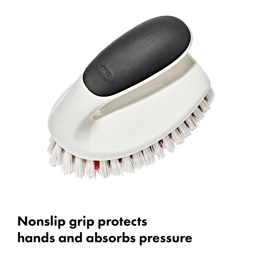 OXO Good Grips All-Purpose Scrub Brush – 2-Pack, Crevice Cleaning, Bathroom Cleaning, Scrub Brush with Handle, Brushes to Scrub Your Kitchen or bathrooms