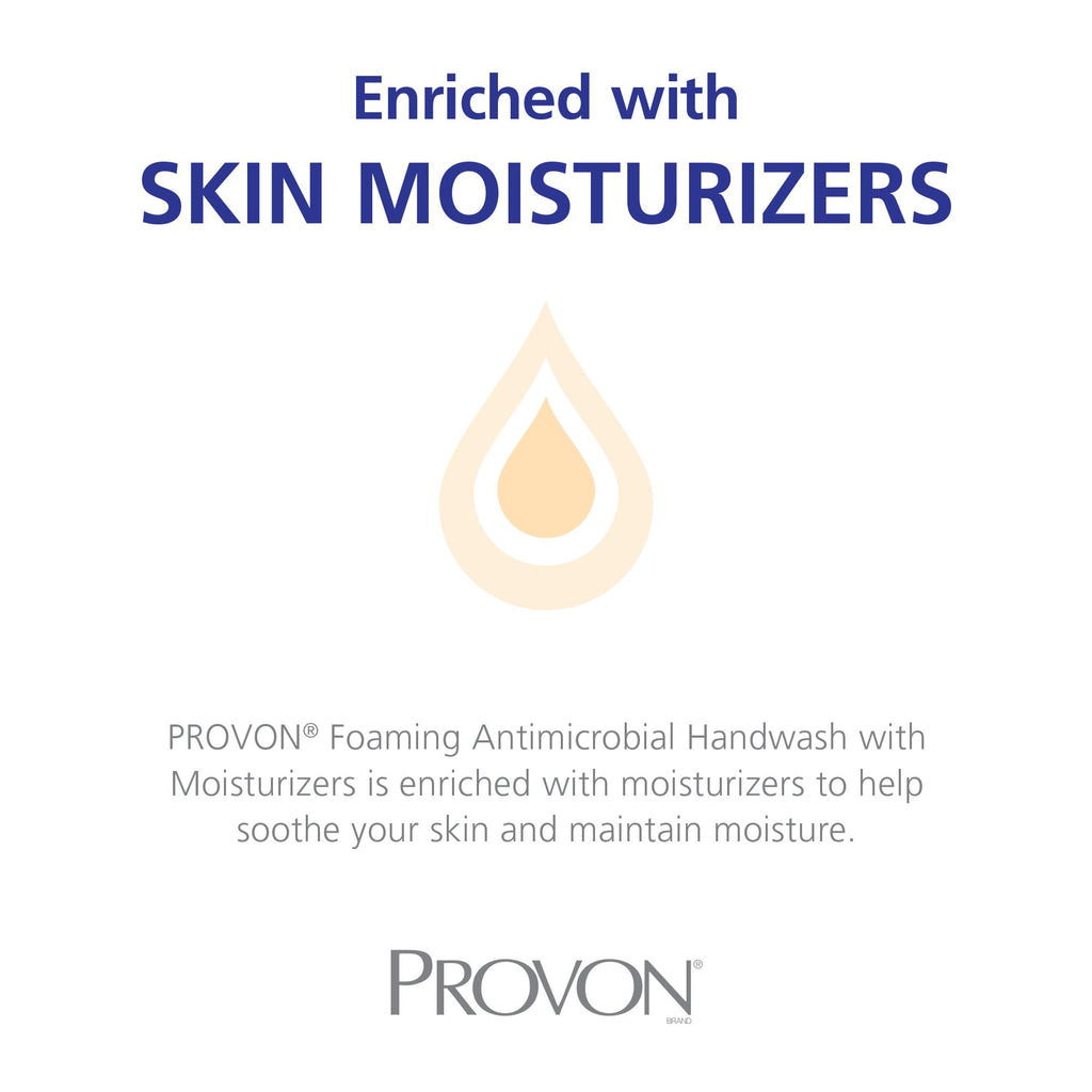 PROVON Foaming Antimicrobial Handwash with Moisturizers, Light Fruit Fragrance, 1250 mL Hand Soap Refill for PROVON FMX-12 Push-Style Dispenser (Pack of 4) - 5186-04