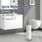 NearMoon Bath Toilet Paper Holder Stand, Freestanding Tissue Paper Storage with Reserve, Space Toilet 4 Rolls Holder for Bathroom/Kitchen Countertop-All Metal (2 Pack, Chrome Gold)